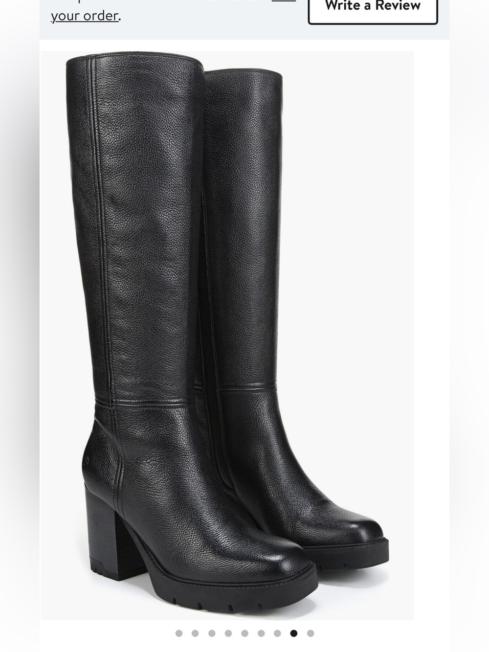 Naturalizer Black Knee High Platform Leather Boots